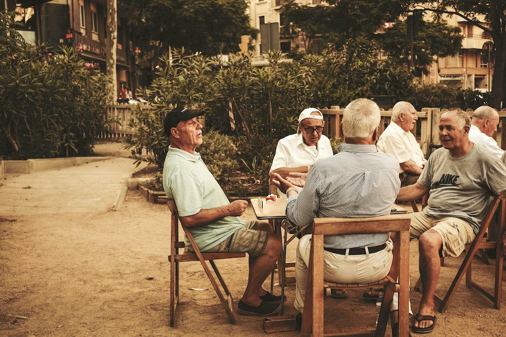  a group of seniors sitting together. 