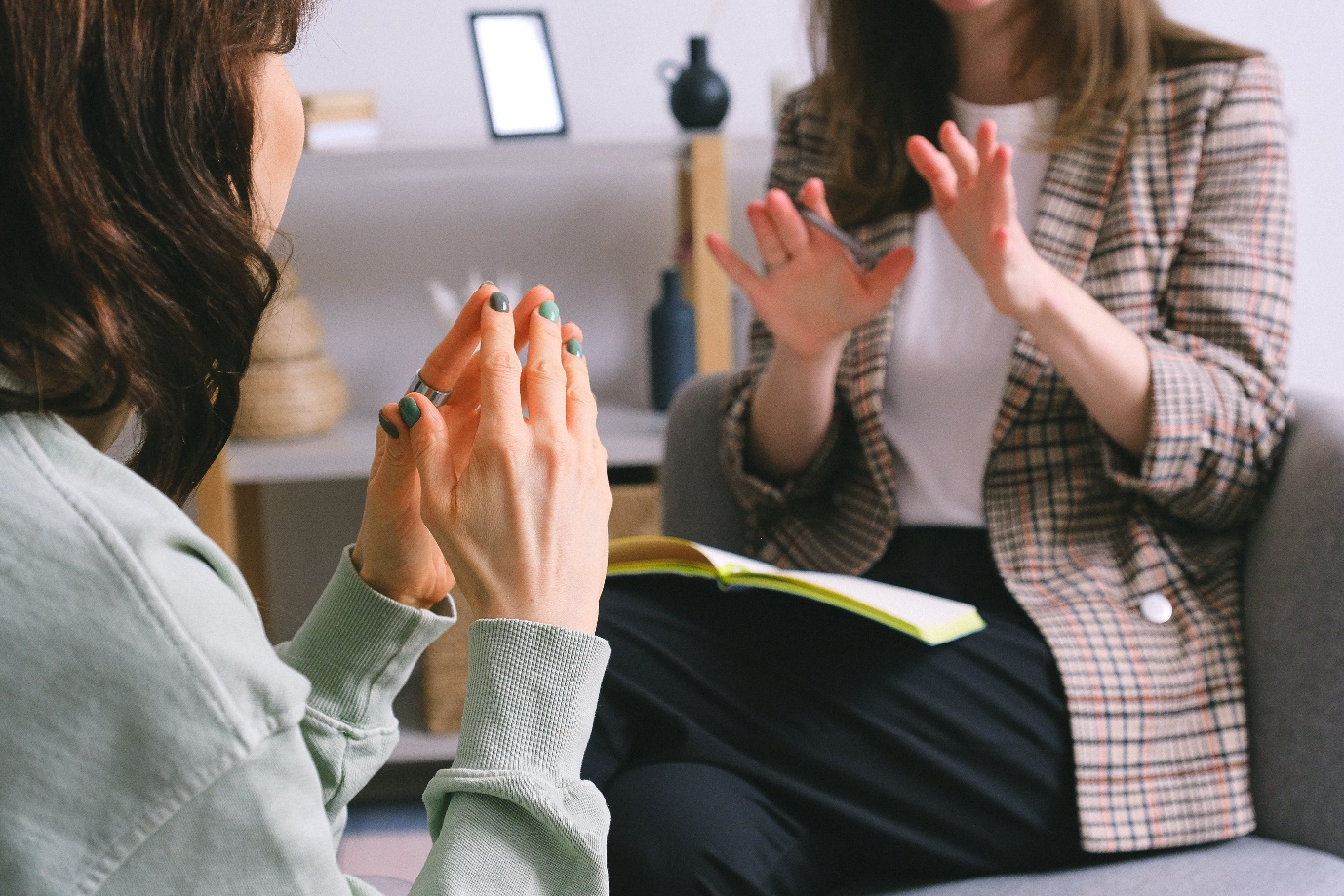 A senior living advisor having a meeting with a client