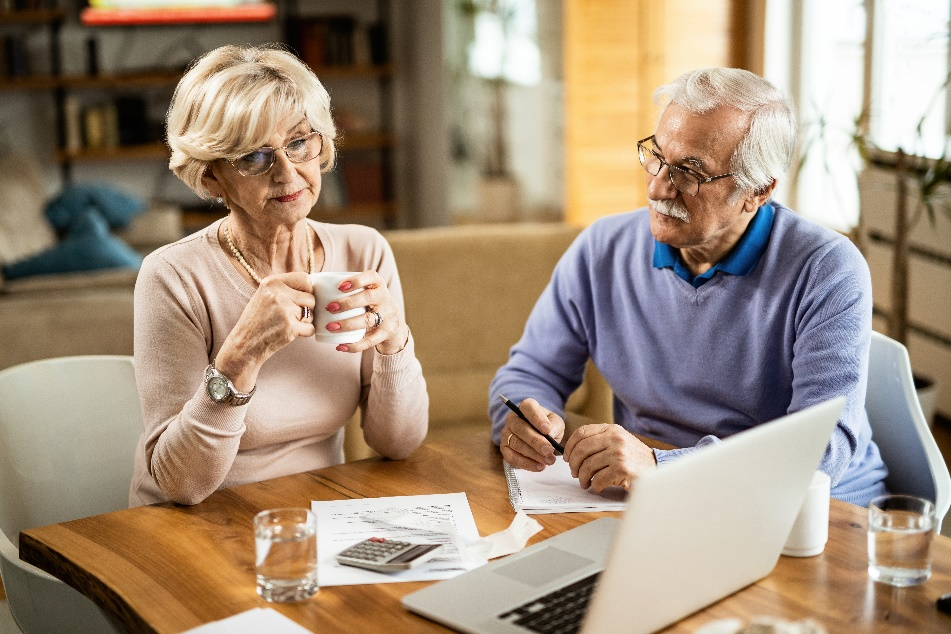 a couple discussing finances