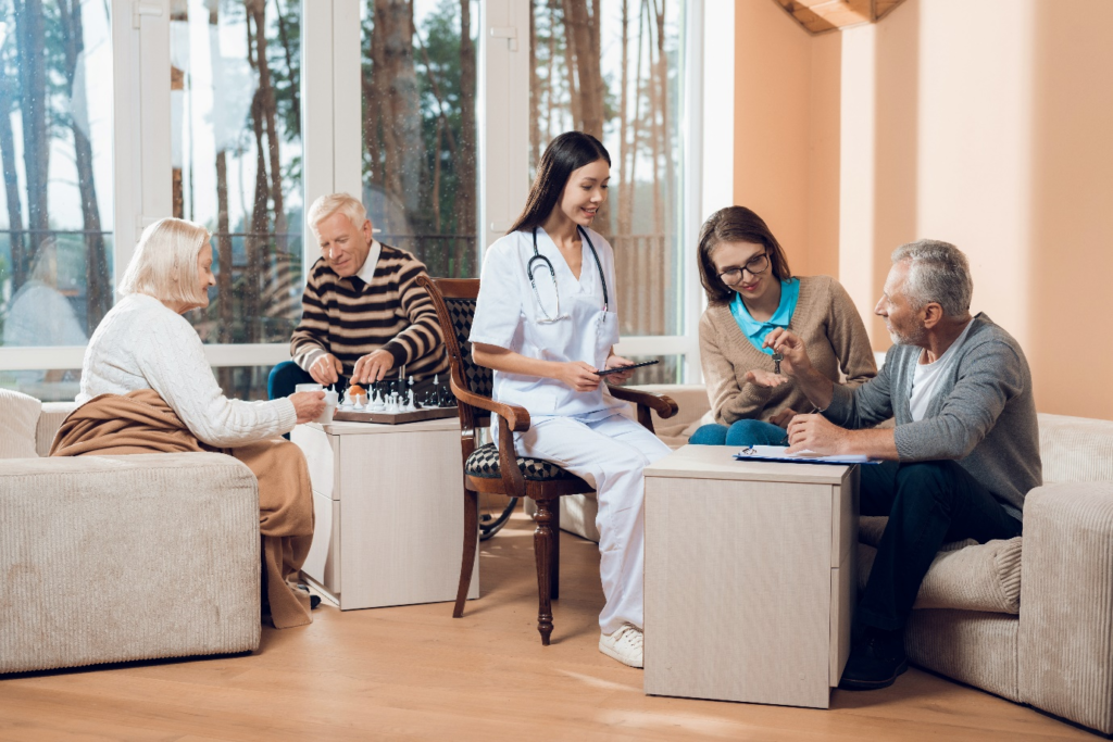 Seniors getting medical assistance