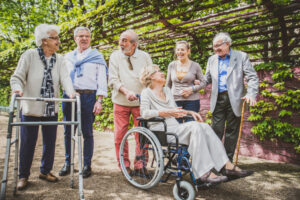 A group of seniors at an assisted living community