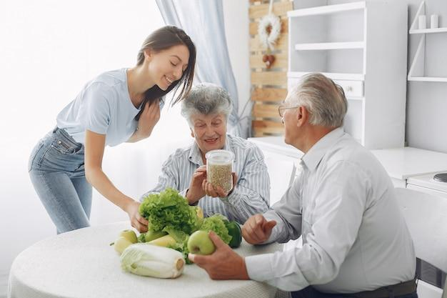 A senior couple learning about nutrition with an expert