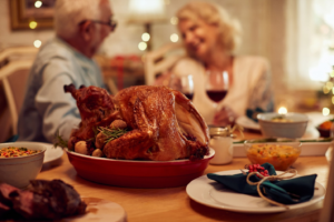 A hearty holiday dinner at a senior living community